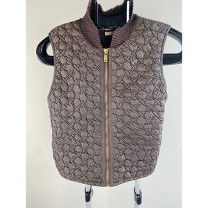 Michael Kors Wool Blend Brown Zip Vest Size PS